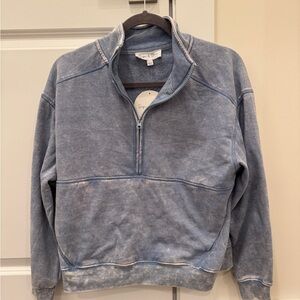 Women’s Blue Sage and Stone Quarter-Zip Sweater